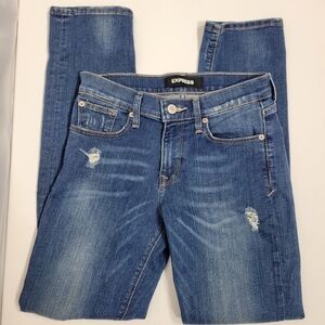 Express Womens Mid Rise Cropped Skinny Stretch Jeans in a Size 2R